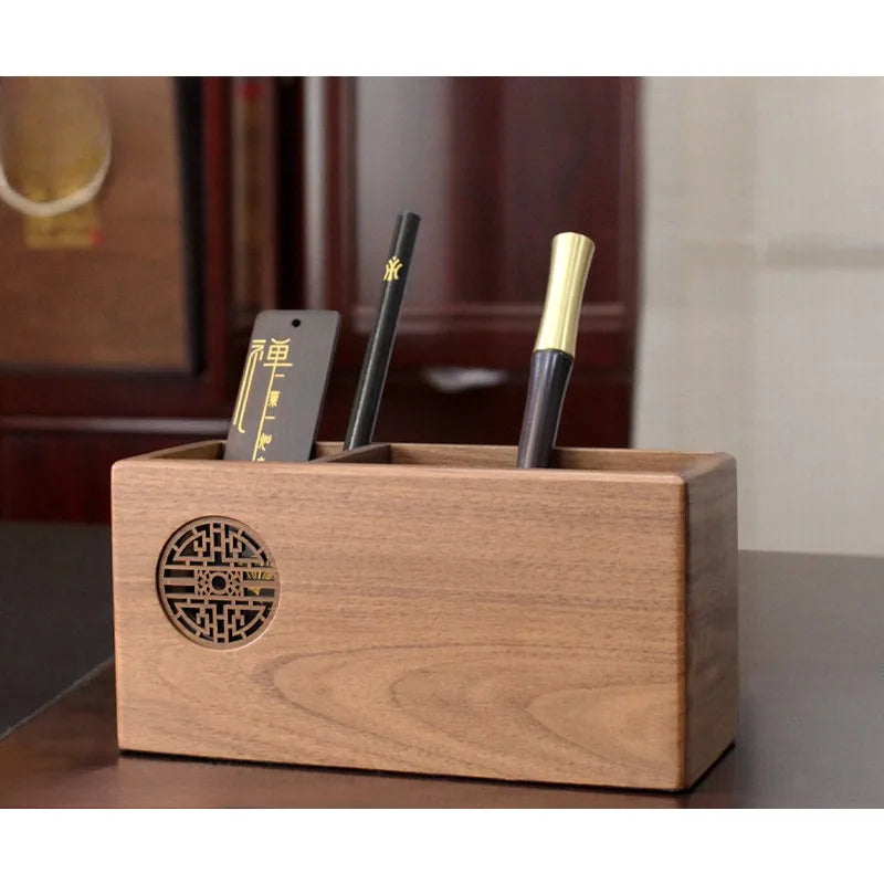 PELVARO Heritage Hand-Carved Wood Pen Holder by PELVARO