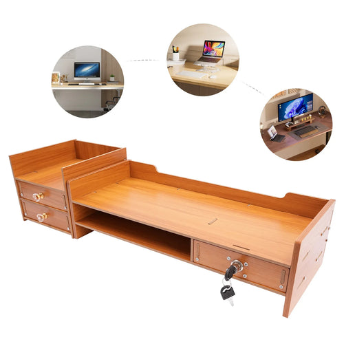 PELVARO Aero Two-Tier Wood Monitor Riser by PELVARO