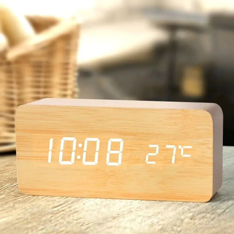 PELVARO Aura Wooden LED Desk Clock by PELVARO